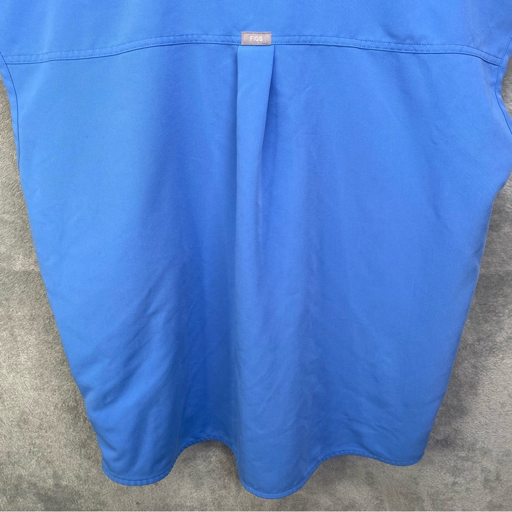 Figs Women's Cap-Sleeve Scrub Top in Bright Blue - Picture 11 of 16